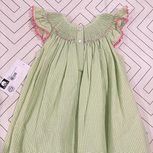 NWT Southern Sunshine Gingham Smocked Flamingo Dress - Picture 11 of 13